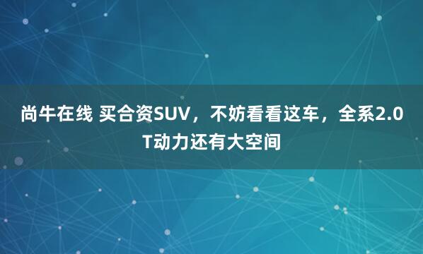 尚牛在线 买合资SUV，不妨看看这车，全系2.0T动力还有大空间