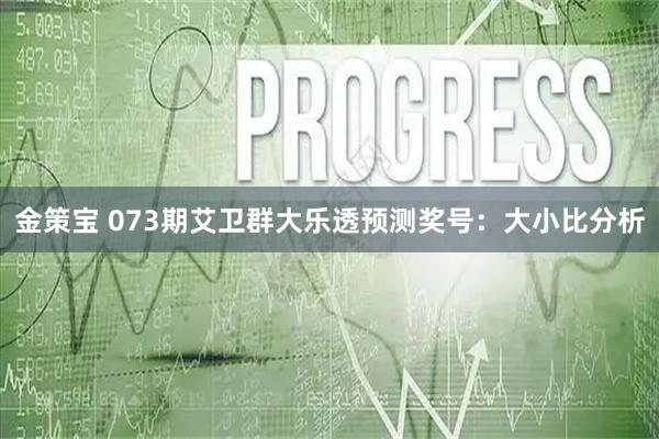 金策宝 073期艾卫群大乐透预测奖号：大小比分析