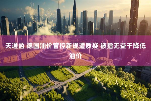 天通盈 德国油价管控新规遭质疑 被指无益于降低油价