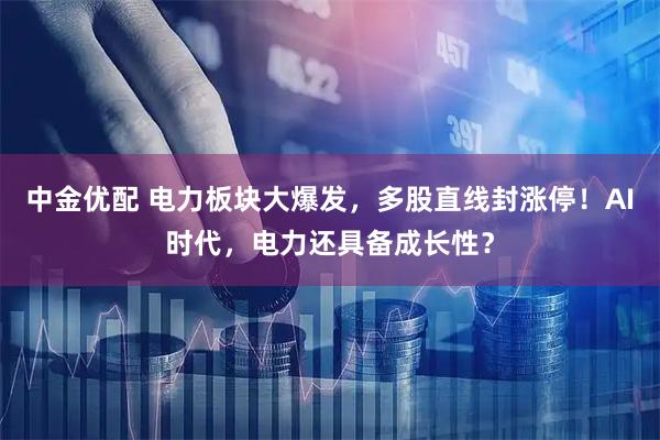 中金优配 电力板块大爆发，多股直线封涨停！AI时代，电力还具备成长性？