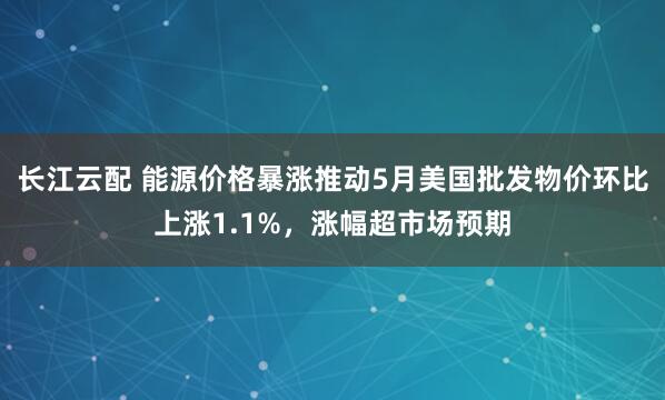 长江云配 能源价格暴涨推动5月美国批发物价环比上涨1.1%，涨幅超市场预期