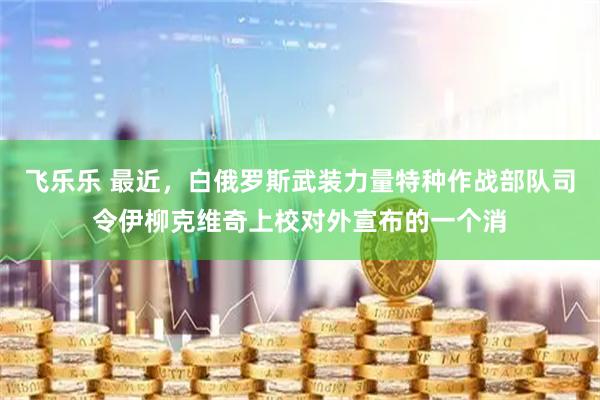 飞乐乐 最近，白俄罗斯武装力量特种作战部队司令伊柳克维奇上校对外宣布的一个消